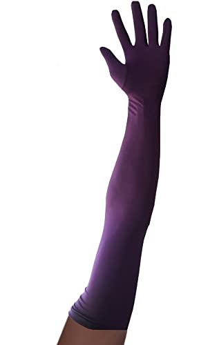 Seeksmile Classic Adult Size 22 Length Spandex Gloves Above Elbow Cosplay Costume Glove (Free Size Purple)