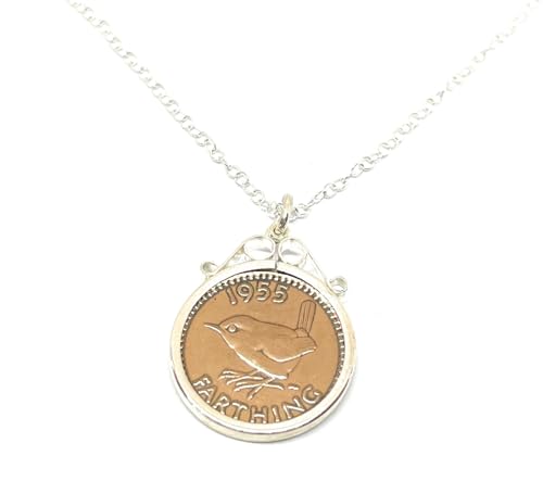 Cadeau d'anniversaire pour femme : pendentif 1955 en argent sterling