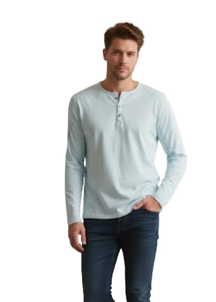 Image of Men's Henley Full Sleeve T-Shirt