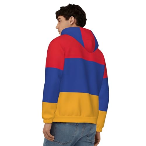Sweat à capuche zippé homme drapeau Arménie EdWal décontracté - 6