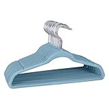 Laura Ashley Kids Velvet Hangers| 25 Pack | Durable | Lightweight | Light Blue | Non-Slip | Closet Organization | Holds 10lbs