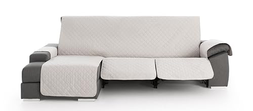 Milica Funda para Sofá Chaise Longue Relax Acolchada | Válida para Brazo Derecho o Izquierdo | Ajuste Asientos Reclinables | Lavable | Hecho en España | Tamaño 220 cm | Color Marfil