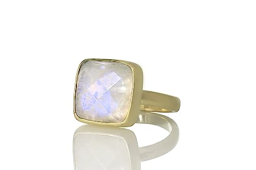Bague Pierre de Lune et anneau en or empilable pour femme moderne