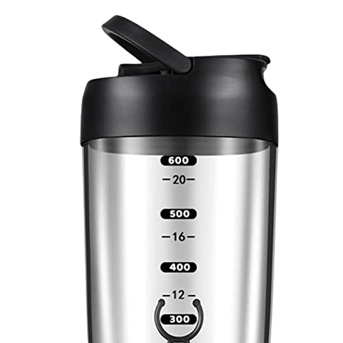 Shaker de protéines électrique portable de 591 ml pour mélanges de protéines, sport, fitness (noir)
