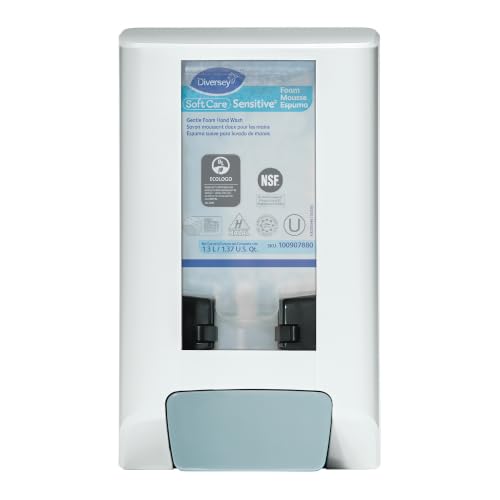 Image of Diversey IntelliCare Manual Hand Hygiene Dispenser, White, 6 Pack | Foam and Liquid Compatible, Large Sight Window, Dual Dosage Settings, ADA Compliant, Manual Operation