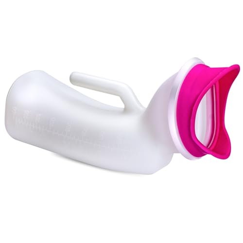 Urinals for Women and Men 1000ML Urine Bottles Male Spill Proof Easy Grip Handle Leakproof Portable Urinal Toilet with Female Urinal Attachment Travel Urinal Reusable Unisex Pee Bottle Container