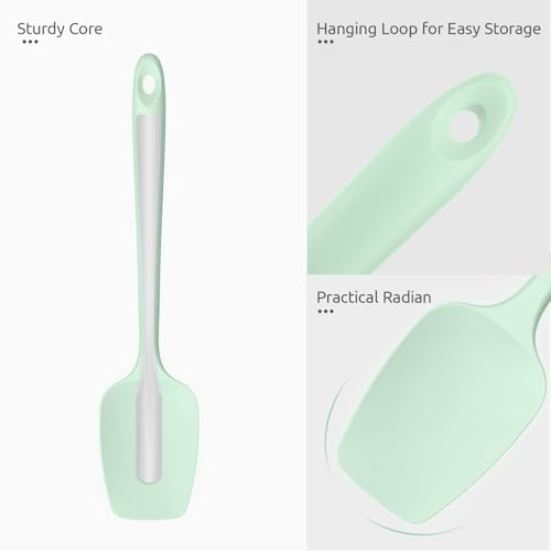 Image of U-Taste Silicone Spoon Spatula, 600F High Temp Scoop, 11.38 inch, Mint Green