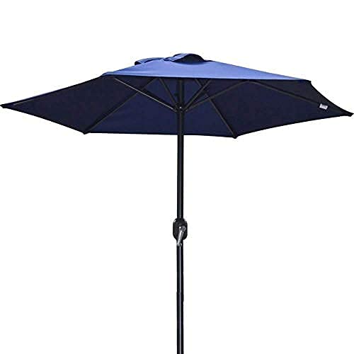 LYGSWDB Parasol ogrodowy 2M Parasol tarasowy Uv70+ Parasol stołowy z korbą do ogrodu, trawnika, tarasu, podwórka i basenu, niebieski - 6,5 stopy / 200 cm (zielony 6,5 stopy / 200 cm)