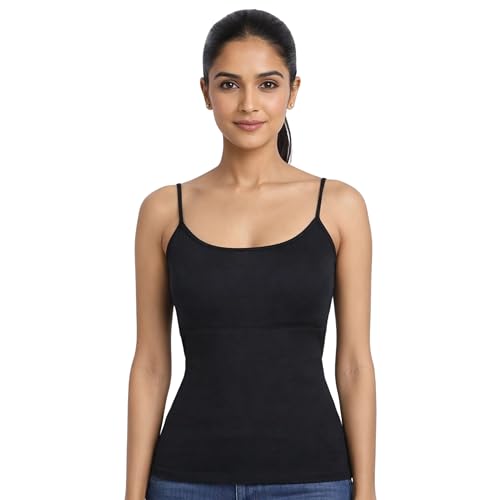 Image of DChica Essentials Padded Camisole Bra for Women, Sleeveless Undershirts Cami Vest with Adjustable Straps, Cotton Camisole Tank Top /Innerwear for Women Solid Pattern