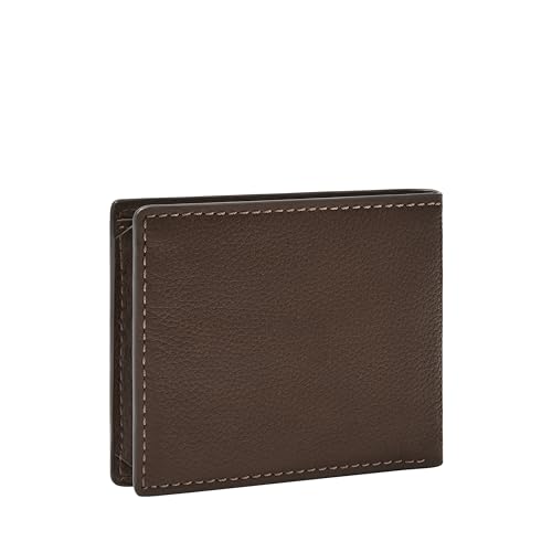 Image of Fossil Carson Leather Bifold Wallet for Men with Flip ID