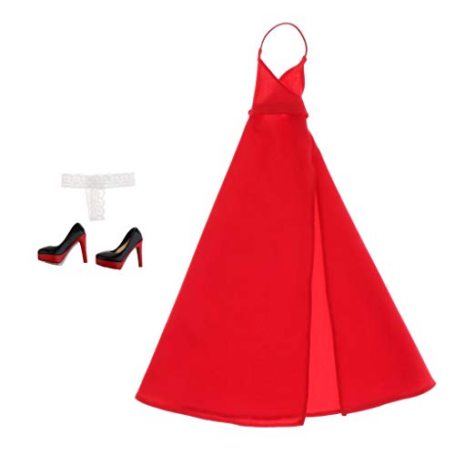 gazechimp Conjunto De Vestido E Roupa íntima 1/6 E Sapatos De Salto Alto Para Boneco PHICEN Hot Toys