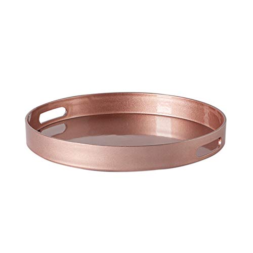 Argon Tableware Metallic-Runde Serviertablett - Metallic-Finish - 33cm - Rose Gold Cover