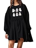 Photo Gallery dokuritu felpa da donna girocollo a maniche lunghe patchwork pullover top felpa oversize fluida mini abito, nero-carino, l Photo Gallery dokuritu felpa da donna girocollo a maniche lunghe patchwork pullover top felpa oversize fluida mini abito, nero-carino, l