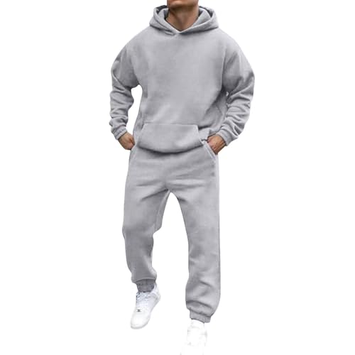Ensemble de jogging pour homme avec capuche - Sweatshirt à capuche et pantalon de jogging en molleton avec cordon de serrage et poches - Ensemble...