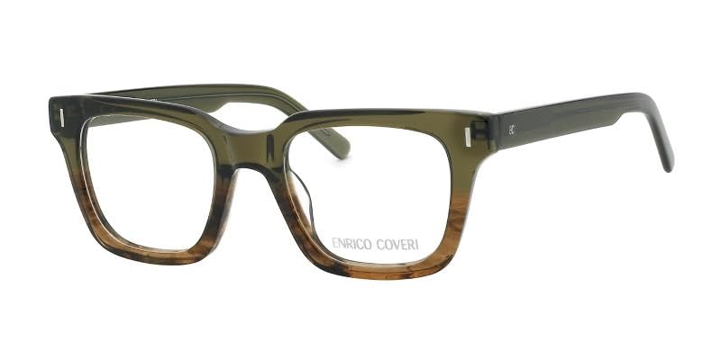 Enrico Coveri Okulary ECV151 dla kobiet, okulary korekcyjne, pasują do wszystkich rodzajów soczewek, Zielony