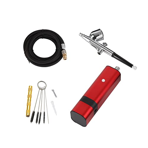 Paint Sprayer Portable Airbrush Kit 30PSI Compressor with Gravity Type Spray Gun for Art Model Body Paint Artist Makeup Nail Tattoos Cake Tool for Home Interior and Exterior Walls, Ceiling, Fen