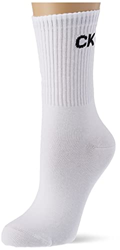 Calvin Klein Modern Logo Women's Short Crew Socks 1 Pack Chaussette, White, Taille Unique aux Femmes