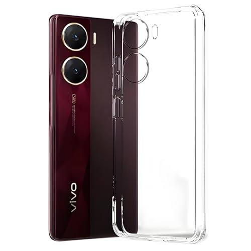 Image of Lifetime Anti-Yellow Clear Back Cover Case for Vivo V29e (Sleek Crystal Hard Back | Shockproof Protection with Camera Protection)
