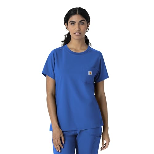 Carhartt Scrubs for Women Force Cross-Flex Crew Neck Tops with 1 Pocket - image 1