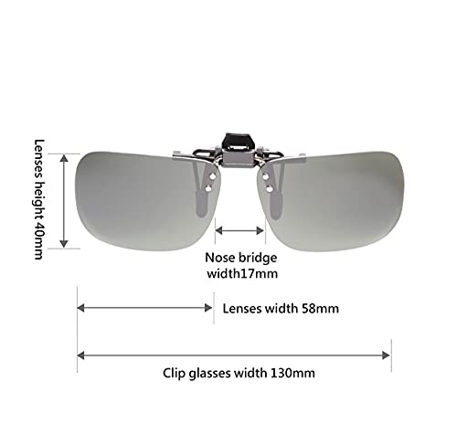 Image of POLARS DESIGN Clip On Flip Up Polarized Len Sunglasses Over Prescription Myopia Eyeglasses