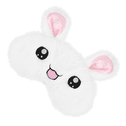 HAWILLOSCH 1個 スリーピングマスク 女性のアイマスク アイマスク ユニコーンアイマスク 目 うさぎの目カバー ぬいぐるみアイカバー スリープマスク 白い