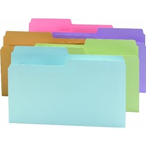 Smead SuperTab File Folder, Oversized 1/2-Cut Tab, Legal Size, Assorted Pastel Colors, 100 per Box (15906)