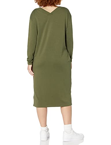Amazon Essentials Women's Maternity V-Neck Relaxed Fit Sweatshirt Dress, Olive, Medium #TOP1