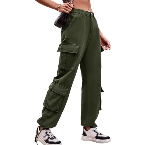 Odizli Cargohose Damen High Waist Y2K Cargo Hosen Boyfriend Baggy...