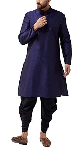 Kurta ensemble de pyjama homme bleu fini les vêtements serrés en XX-Large brodé