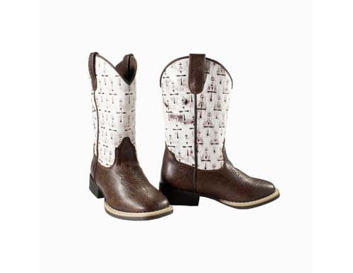 Twister Western Boots Girls Colton Cross Square Toe White 4460099052