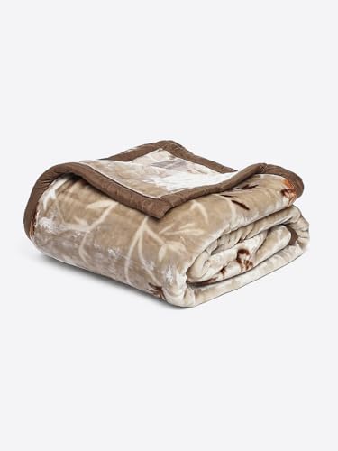 Image of Monte Carlo Double Bed Heavy Winter Blanket Moon Valley 2 Ply Box Pack 871 GSM | 4.5 KG, (240x220 CM) Coffee Beige