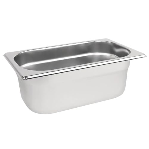 Vogue, contenitore per alimenti in acciaio inox, vaschetta Gastronorm 1/4 da 2,5 litri, 100 mm di profondità