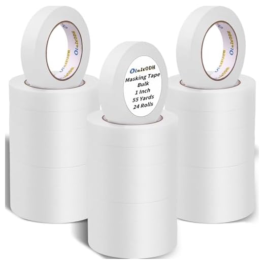 24 Rolls White Painters Tape Bulk 1 inch x55Yards, Total1320 Yards, Painters Masking Tape No Residue Wall Painting Tape Artist Tape Trim Edge Finishing Tape for Wall Painting Decoration DIY Supplies