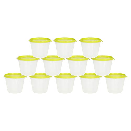 Image of Cutting EDGE Nesterware 1000ml Stackable Food Container (Set of 12, Green) | BPA-free plastic, stackable design, leak-proof, kitchen storage, pantry, fridge, meal prep, reusable, travel use