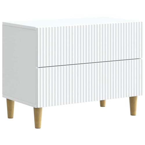 Table d'appoint de chambre blanche au design vintage et pieds stables