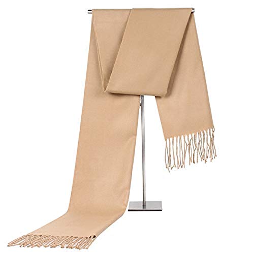 WANGLXST Écharpe pour Femmes Hommes, Châle Doux Enveloppant des Foulards en Laine Chaude Foulards Foulards Et Enveloppes, écharpes Automne Hiver Couleur Unie, C – vue 2