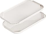 Caannasweis Nonstick Griddle Grill Pan - 19.5' x 11' Reversible Griddle Pan for Stove Top, Grill, or Campfire, Two Burner Cast Aluminum Grill, Rectangular Baking Flat and Ribbed Griddle Plate, Beige