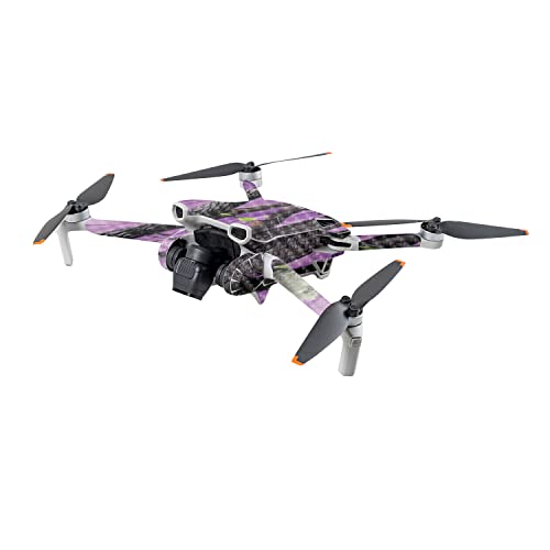 Image of MightySkins Carbon Fiber Skin Compatible with DJI Mini 3 - Purple Tree Camo | Protective, Durable Textured Carbon Fiber Finish | Easy to Apply