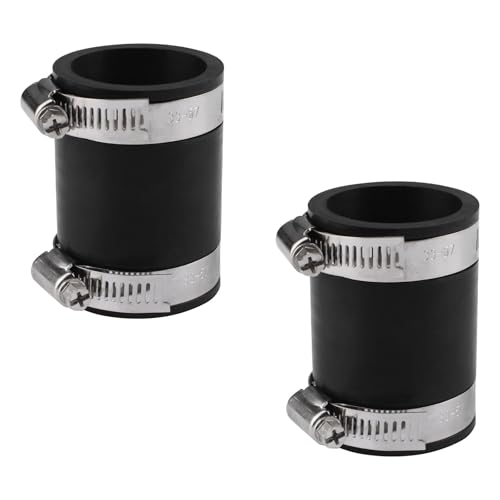 UFURMATE Lot de 2 raccords en PVC flexible avec colliers inox pour tuyau 3,8 cm (40 mm int.)