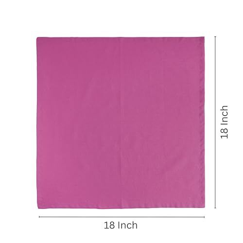 Image of FINGERCRAFT Table Napkins 18x18 Inches Set of 6 Cotton Linen Blend Fabric Dinner Cloth Napkins Washable and Reusable, Good Absorbency for Home, Parties, Hotels (Magenta)