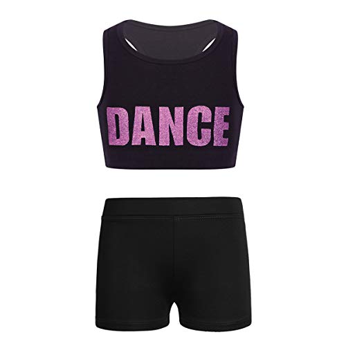 CHICTRY Kids Girls Racer Back Top and Shorts Love Dance Sets for Gymnastics Leotard Dancing