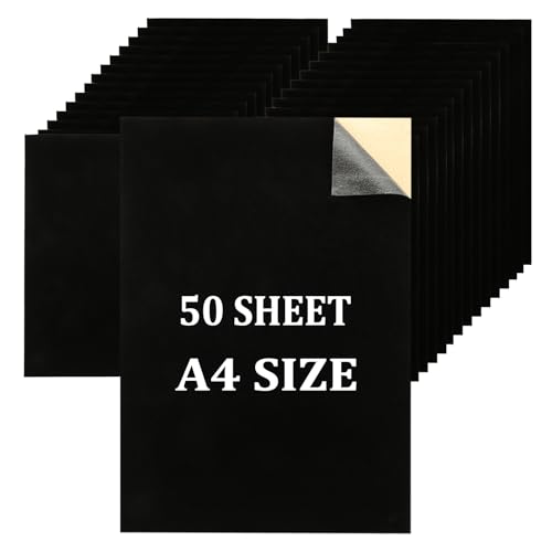 Acrux7 RUUS-FELTSHEETS-50PCS-BK-230605 50 Pcs Adhesive Black Felt Sheets cover