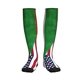 NEED LOVE American flag and Old Bulgarian flag Adult Calf Knee High Long Tube Socks Fashion Athletic Length Bucket Socks A Pair