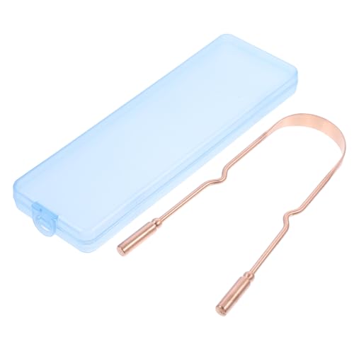 PACKOVE 3 Pezzi Raschietto per Lingua Rame con Scatola Strumento Pratico per Orale e Cavo Orale Design Ergonomico e Facile Usare