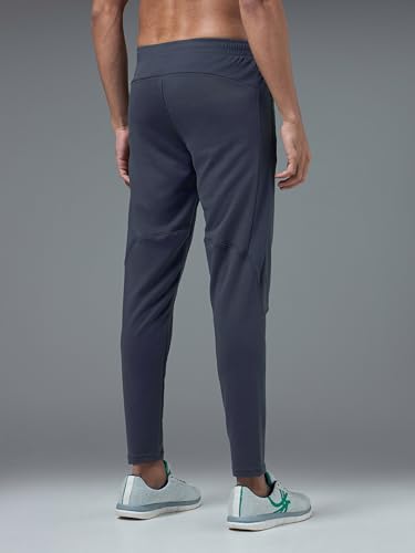 Image of TECHNOSPORT Men's Solid Slim Fit Techno Dry Trackpants Drawstring 2-Pocket Polyester Joggers for Gym Running Workout UPF50+ Anti Odour