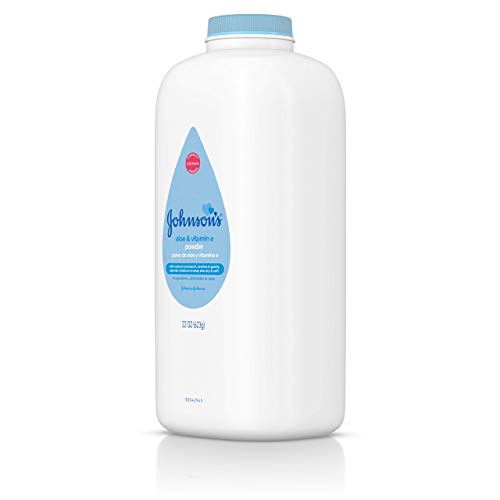 Image of Johnson's Baby Powder with Naturally Derived Cornstarch Aloe & Vitamin E, Hypoallergenic, 22 oz (Pack of 6)