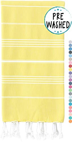 WETCAT Original Turkish Beach Towel (39 x 71) - Prewashed Fouta, 100% Cotton