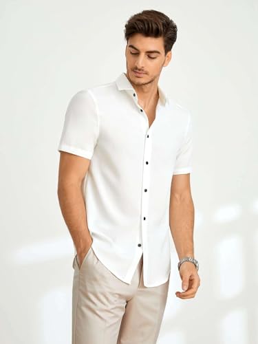 Image of TAGDO Men's Casual Shirt|| Solid Shirt|| Half Sleeve (5160)