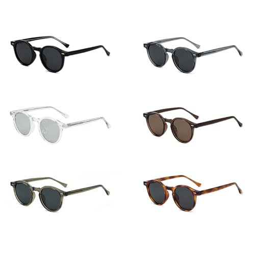 Round Frame Sunglasses Retro Uv400 Polarized Sun Glasses Tr90 Acetate Temple Unisex Korean Style3