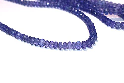 Tanzanite 5mm rondelles facettées en fil de perles de pierres naturelles pour création bijoux